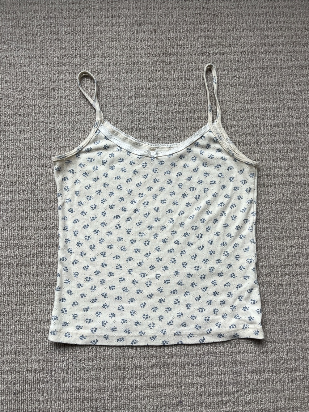 Brandy Melville blue floral tank top